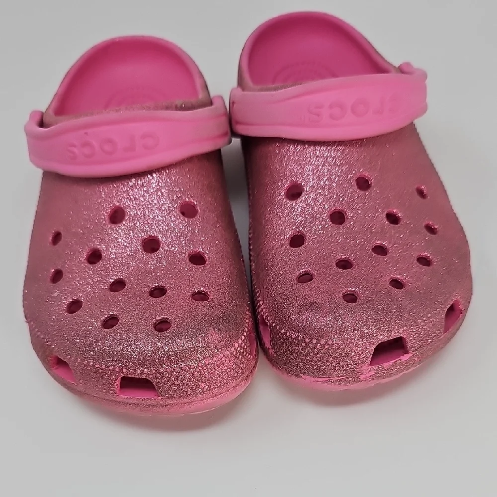 CROCS Kids Sparkly Pink Water Shoes